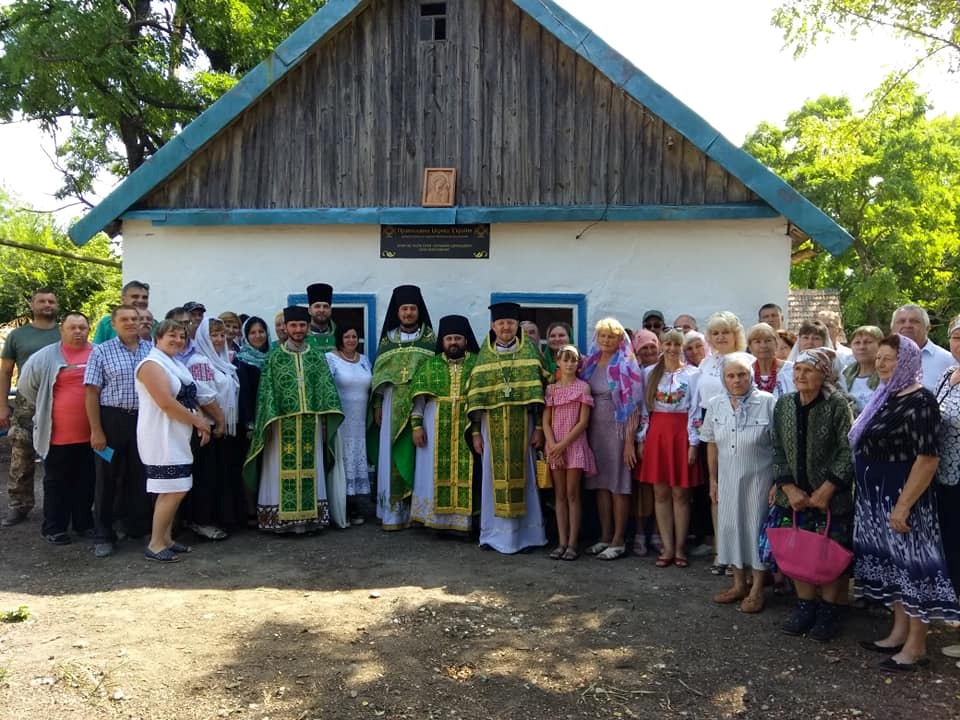 Освячення храму в селі Шевченкове на честь святого Серафима Саровського у 2019 році.